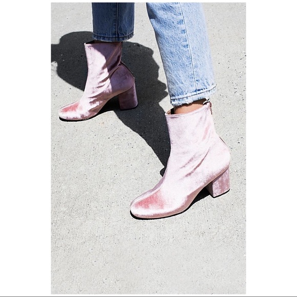 Free People Block Heel Bootie Pink - Picture 6 of 7